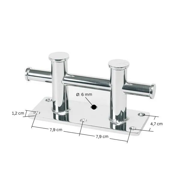 Marin & Fritid Bryggpollare RF dubbel 180x70 mm rostfri