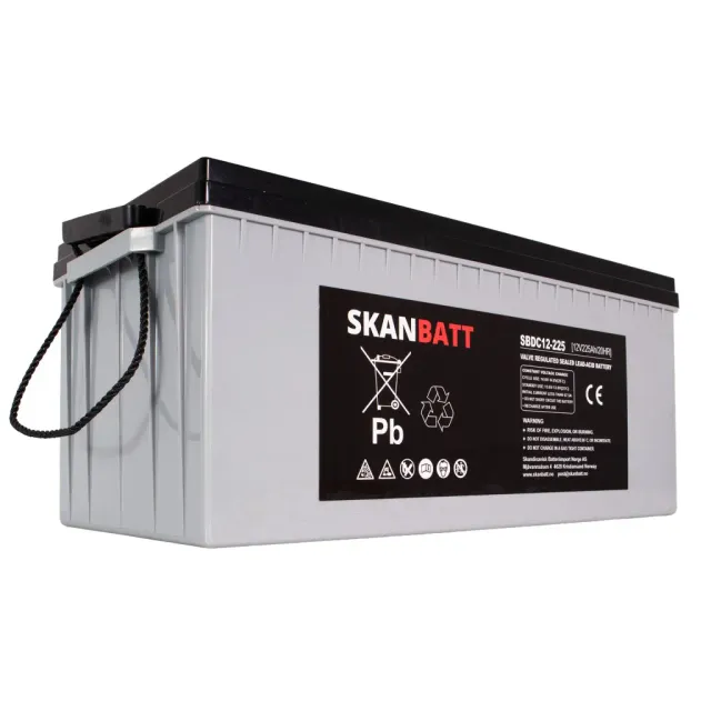Skanbatt AGM SBDC12-225 driftsbatteri 12V 225Ah djupcykliskt