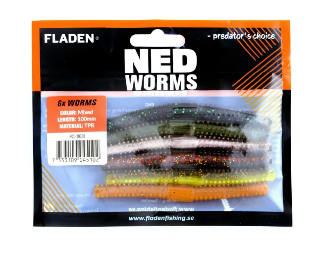 Marin & Fritid Ned Worm jigg 10 cm 6-pack flytande