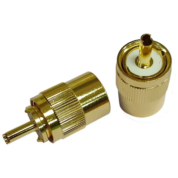 1852 PL259 VHF-kontakt 6mm kabel lödning guldpläterad