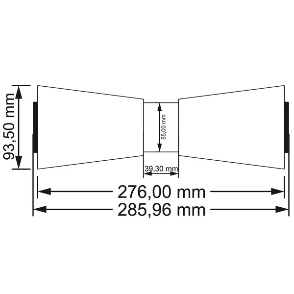 Marin & Fritid Kölrulle 286x93mm blå hål Ø21mm