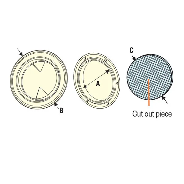 Inspektionslucka 222 mm vit heltäckande lock