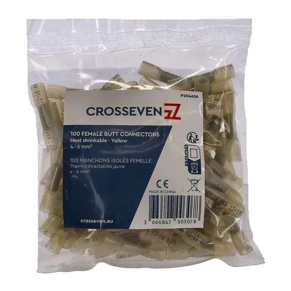 Marin & Fritid skarvhylsa gul 4-6 mm² lim 100-pack vattentät