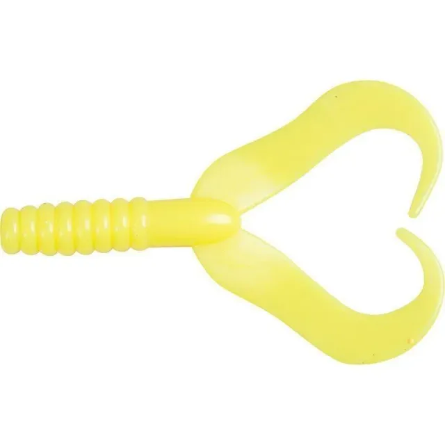 Double Tail 75 mm jigg Hot Yellow mjukbete