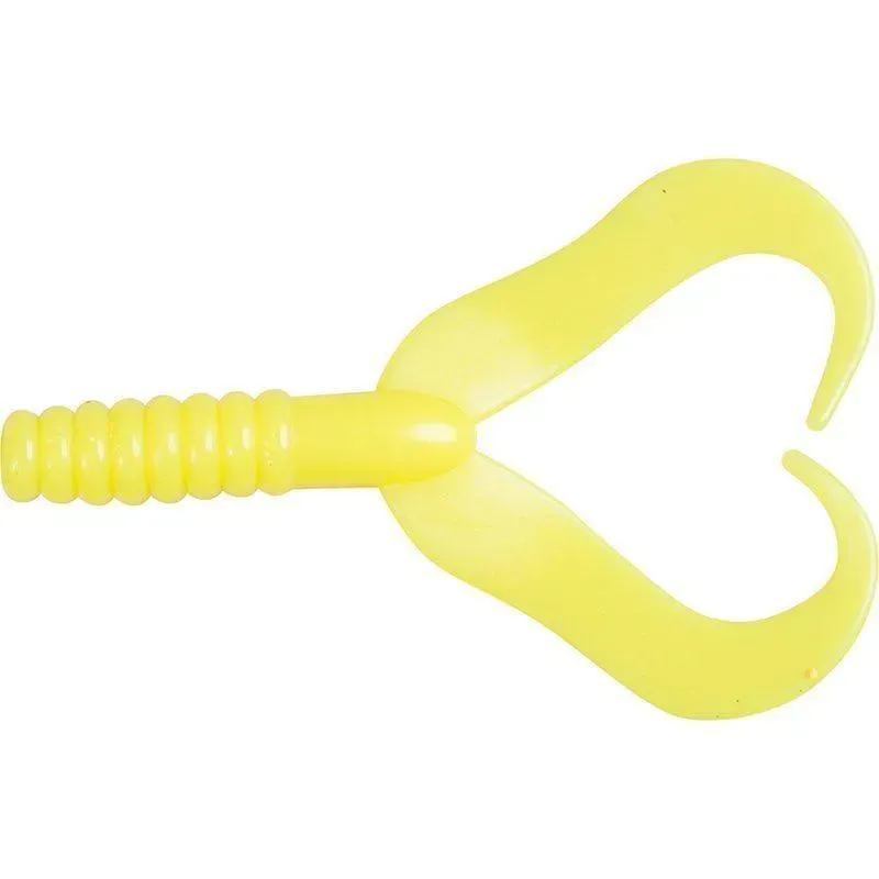 Double Tail 75 mm jigg Hot Yellow mjukbete