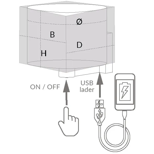 Casolux Wallis stor rund vägglampa 10-30V med USB