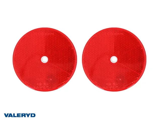 Marin & Fritid rund reflex 80mm röd 2-pack självhäftande