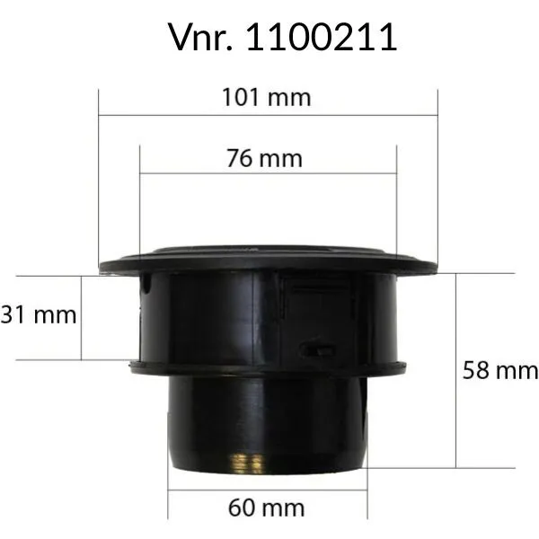Marin & Fritid Varmluftsmunstycke 60 mm stängbart 360 grader