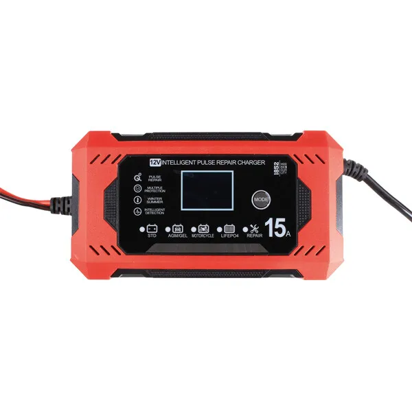 1852 Smartladdare batteriladdare 12V 15A LiFePO4 LCD