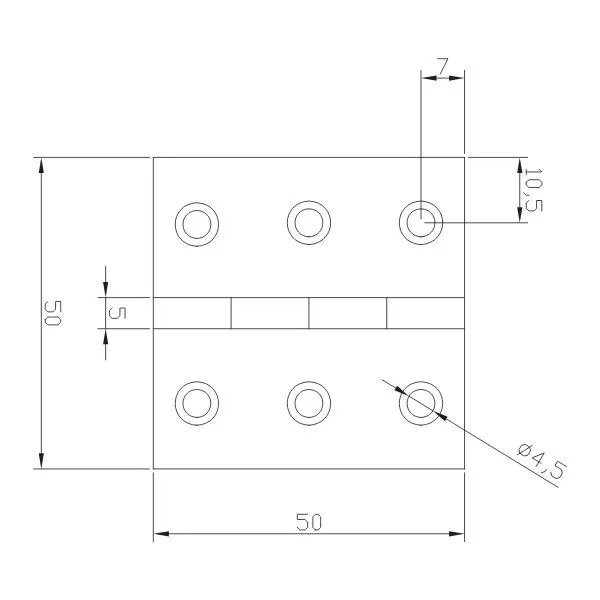 Marin & Fritid Kantgångjärn 2" gångjärn RF 50x50mm polerat