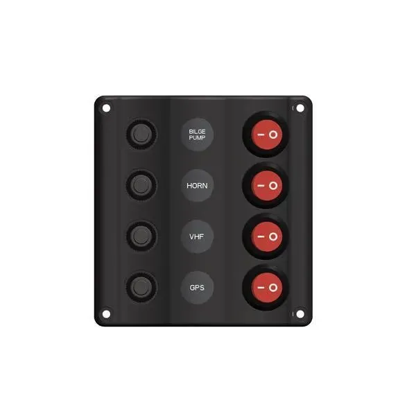 Marin & Fritid Wave elpanel 12V 4 kontakter LED