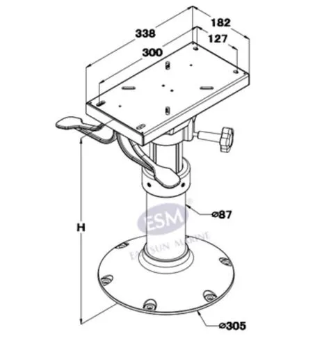 ESM Ocean stolstativ gas 30-40cm med glidskena