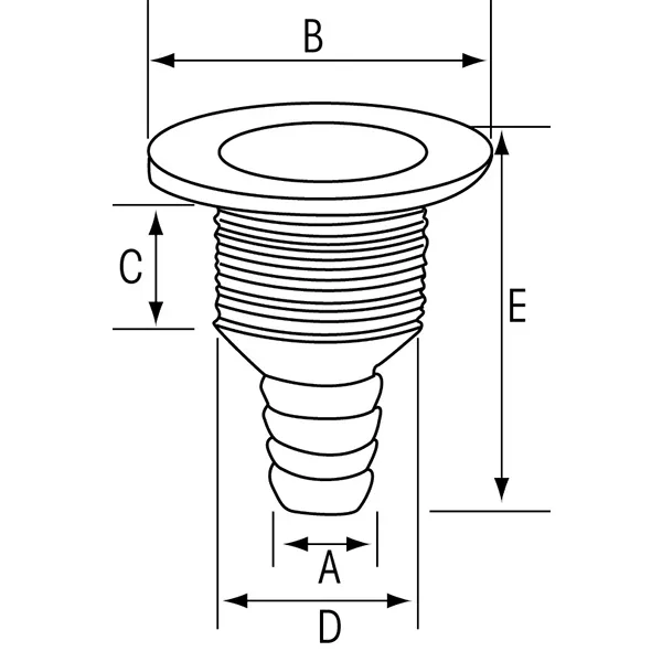 Marin & Fritid självlänsförskruvning 1 1/4" 38mm mässing