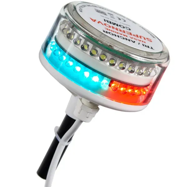 Marin & Fritid Supernova LED-lanterna 360° tricolor ankare