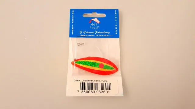 Lill-Skruven 58mm skeddrag Fluo grön/gul