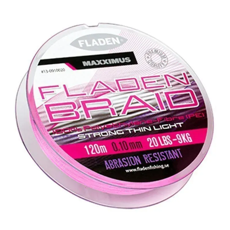 Fladen Maxximus flätlina 0,10mm 250m rosa slitstark