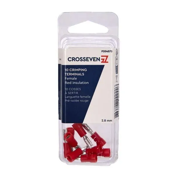 Marin & Fritid Flatstiftshylsa 2,8 mm kabelsko röd 10-pack