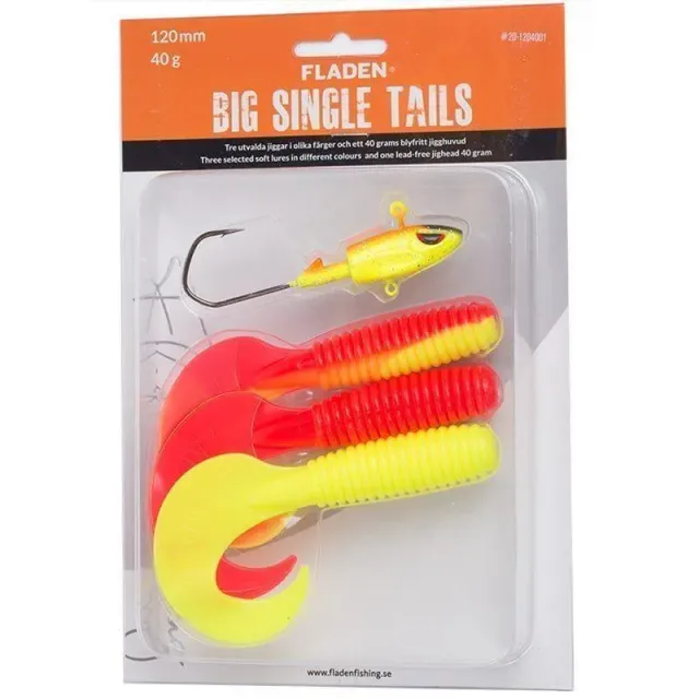 Marin & Fritid Big Single Tail 120 mm jiggsortering 40 g 3-pack blyfri