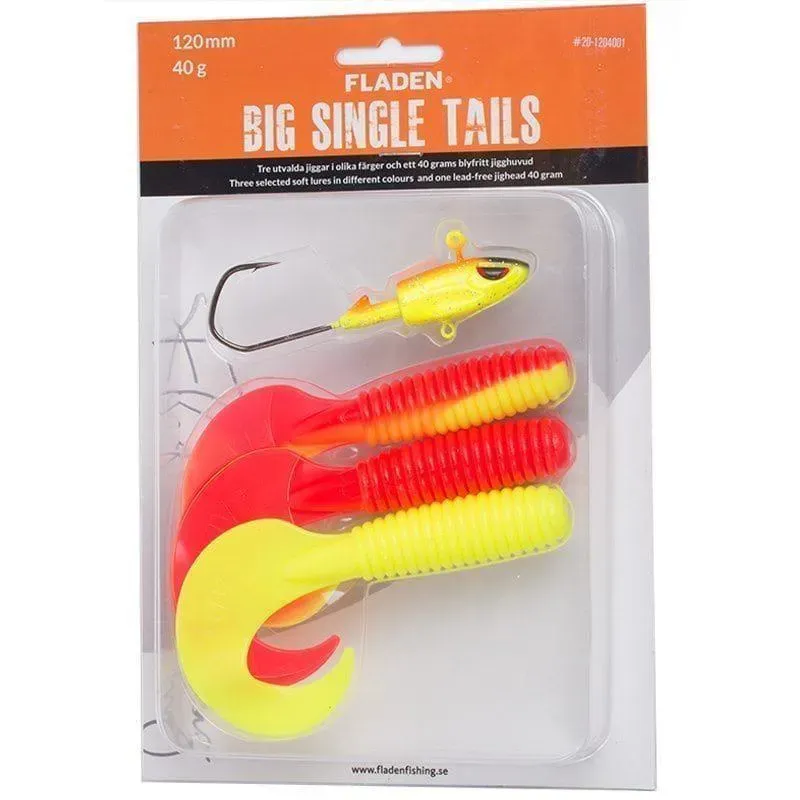 Marin & Fritid Big Single Tail 120 mm jiggsortering 40 g 3-pack blyfri