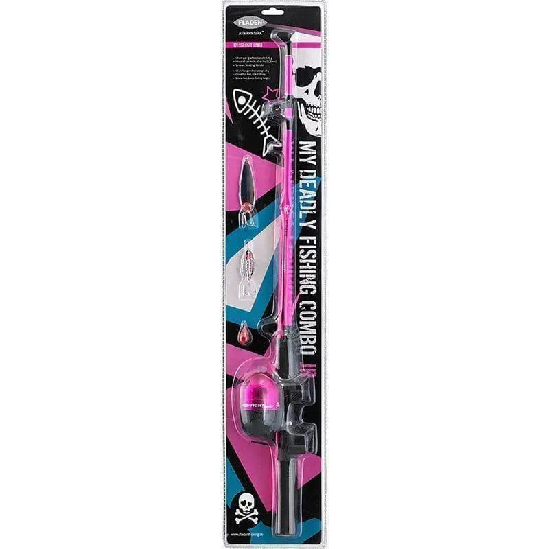 Fight Junior fiskeset 125 cm rosa inkapslad rulle