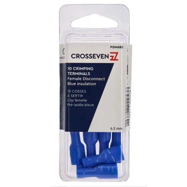 Marin & Fritid Flatstiftshylsa 6,3 mm blå 10-pack isolerad