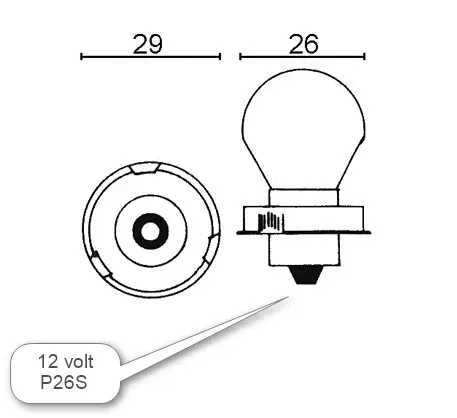 Marin & Fritid glödlampa P26S 12V 15W