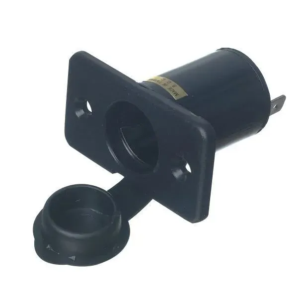 Marin & Fritid inbyggnads-kontaktdosa plast stor 12V/24V