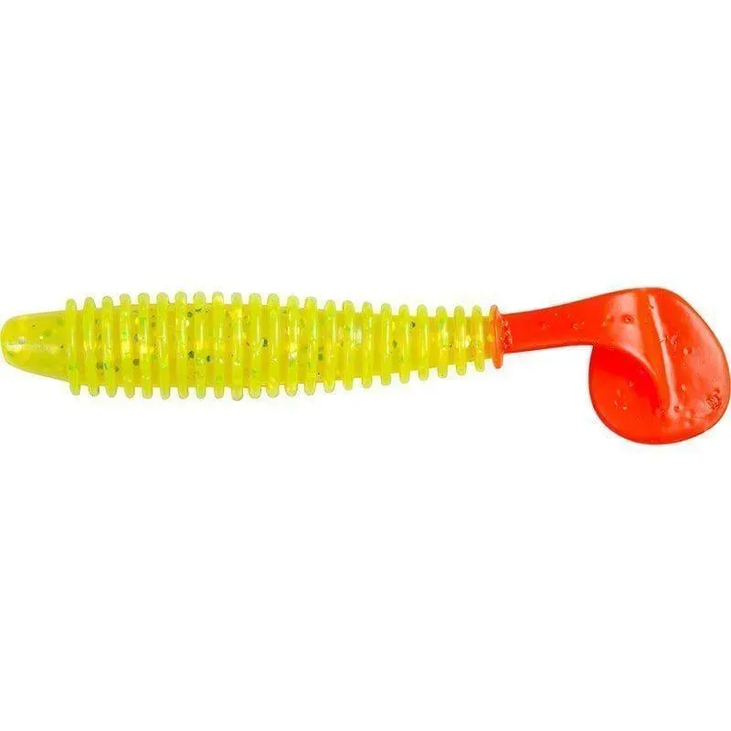 Marin & Fritid Ribbed Shad 12 cm jigg chartreuse red tail
