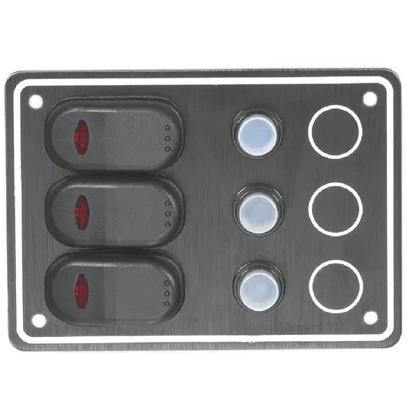 Marin & Fritid Elpanel 134x95mm 3 brytare 12V IP65