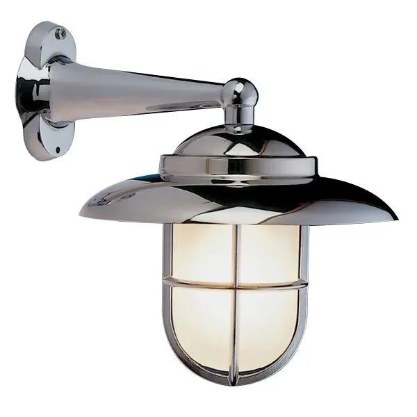 Marin & Fritid vägglampa kromad E27 galler