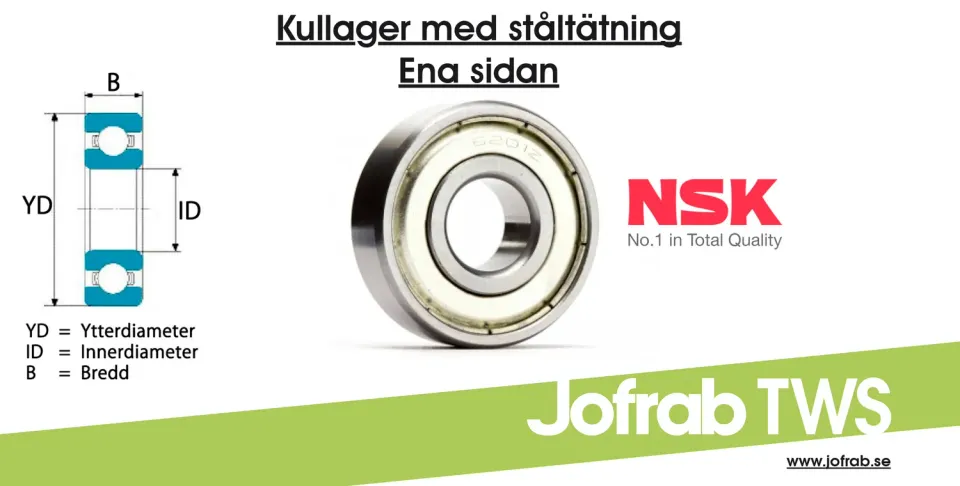 Marin & Fritid 6300-Z kullager 35x10x11 ståltätat
