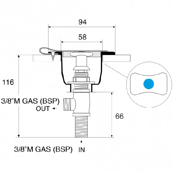 Marin & Fritid Barka stoppkran RR3010 kromad mässing