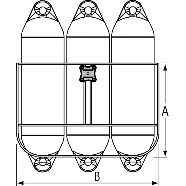 Marin & Fritid fenderkorg 3-fack 150 mm med fäste