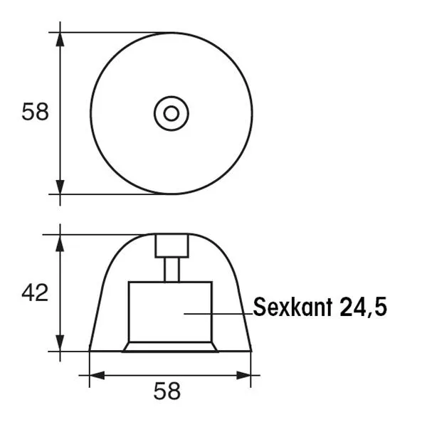 Vetus BP195E zinkanod navhölje sexkant 58mm