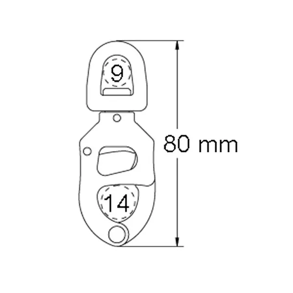 Ronstan triggersnap skothake litet öga 2000 kg RF
