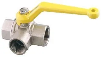 Guidi trevägskran L 1 1/2" sjövattenbeständig kran mässing