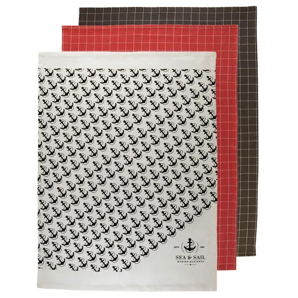 Sea & Sail kökshandduk bomull 70x50 cm 3-pack
