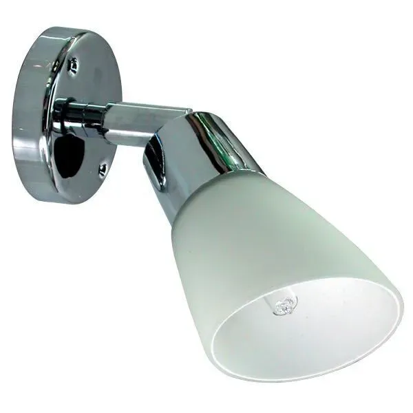 Kojlampa LED 12V opal kromfot rund