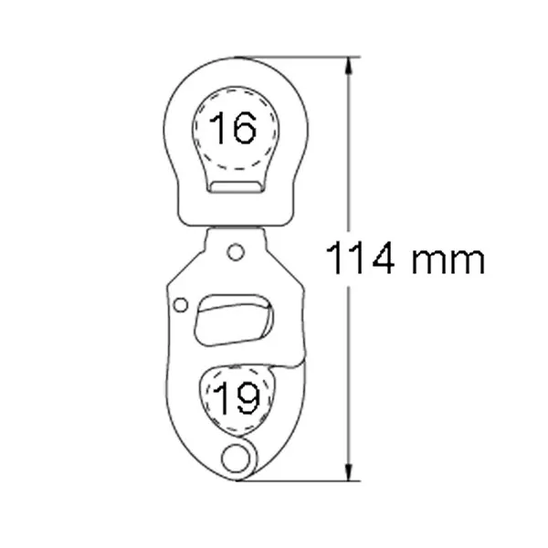 Ronstan triggersnap skothake litet öga 4800 kg