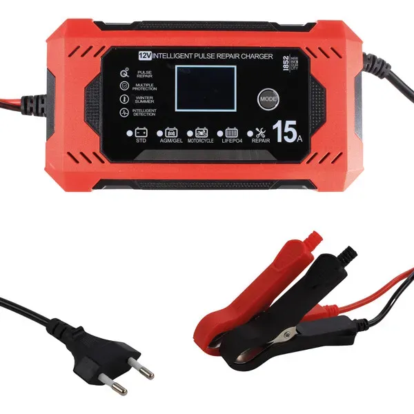 1852 Smartladdare batteriladdare 12V 15A LiFePO4 LCD
