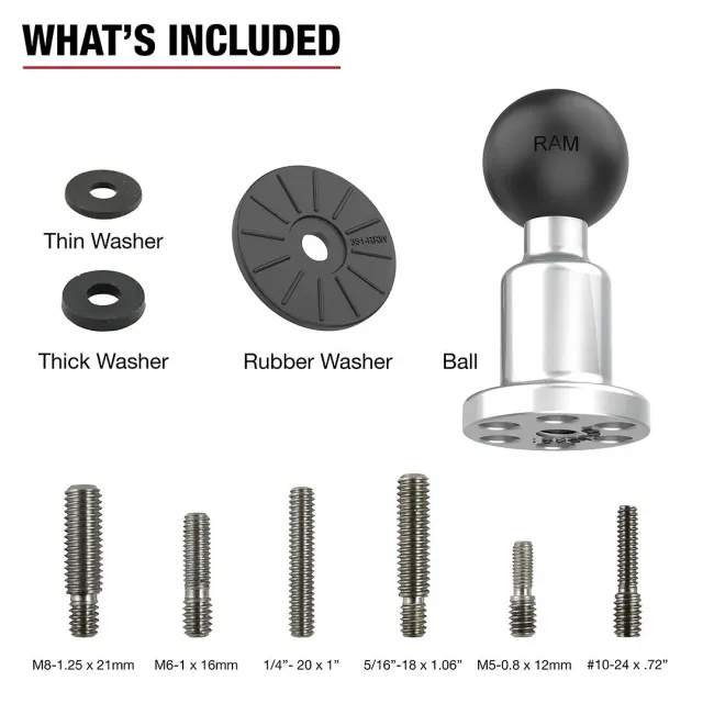 RAM Gim-Ball ekolodsadapter B-kula gimbal