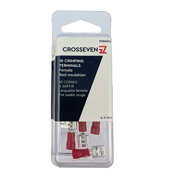 Marin & Fritid Flatstiftshylsa röd 6,3 mm 10-pack mässing