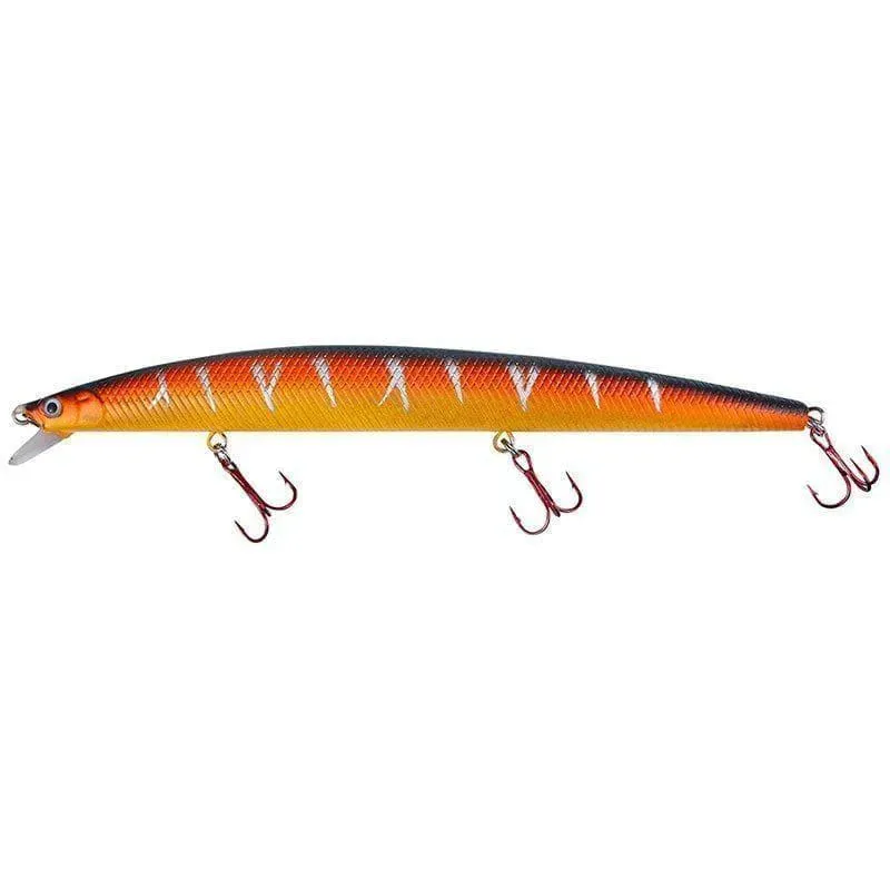 Warbird Minnow wobbler 18cm 26g gul-orange stripes för gädda