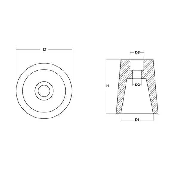 Crosseven Axelmutter konisk zinkanod Ø 30 mm 0,28 kg