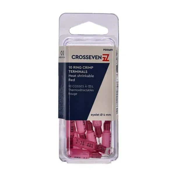 Ringkabelsko röd ø4mm 10-pack vattentät IP68