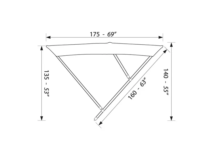 Marin & Fritid Biminitop High 185 cm bimini marinblå