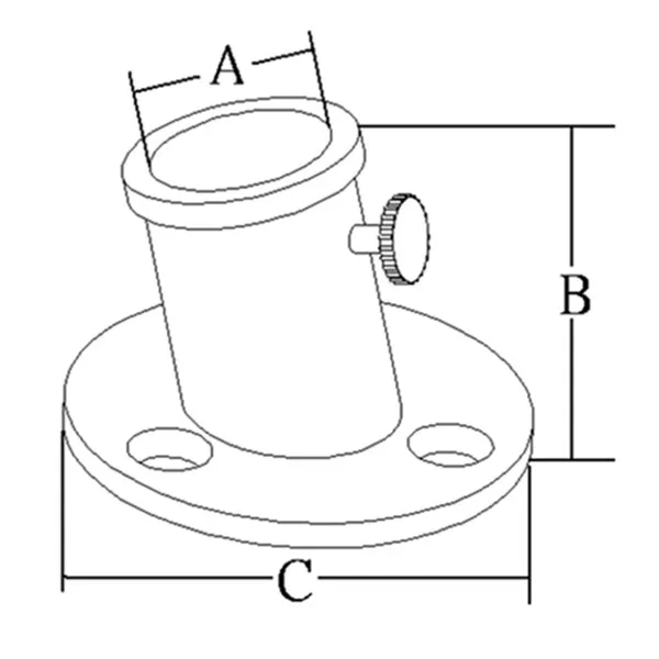 Marin & Fritid flaggstångshållare rostfritt 32 mm däck