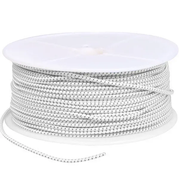 Marin & Fritid elastisk lina 4 mm vit/svart 100 m