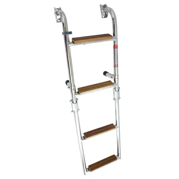 Marin & Fritid badstege 2+2 steg teak rostfri