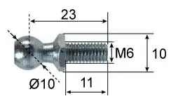 Marin & Fritid kulbult Ø10 L23 M6